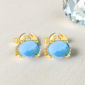 wholesale S925 Sterling Silver Cross-border Ocean Style Opal Cat's Eye Sea Turtle Stud Earrings, Wholesale-0-2