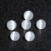 wholesale Metal material selected pink and white cat's eye stone scattered beads DIY jewelry accessories handmade braided beaded string beads Zhou Fu character same style-Pink cat-eye single ring 8mm