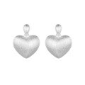 wholesale S925 Sterling Silver Italian-style Brushed Heart Earrings, Minimalist and Versatile with a Subtle High-end Feel, Wholesale-0-4
