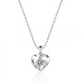 Sterling Silver Pendant with 05ct Moissanite Heart Necklace for Cross-Border Wholesale-0-3