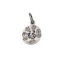 wholesale S925 Sterling Silver Auspicious Blessing Snake Year Peace and Joy Pendant Round Plaque Retro Handwoven Cord Bracelet Accessory-0-4