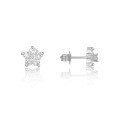 wholesale S925 Sterling Silver Early Spring Exquisite Small Gemstone Earrings with Natural Pink-White Topaz in a Five-Pointed Star Shape-0-4
