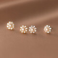 wholesale S925 silver small and simple round pearl series women's stud earrings elegant temperament earrings G8027-0-2