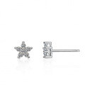 S925 Sterling Silver Five-Star Five-Leaf Clover Earrings with Moissanite-0-4