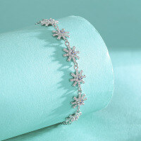 wholesale S925 Sterling Silver Double-Layered Octagram Moissanite Bracelet for Women, Elegant and Light Luxury Style, Minimalist Design Hand Jewelry-0.6 carat (zircon) bracelet 925 silver