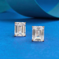 wholesale S925 Silver Simulated Emerald Cut 7*9mm Rectangular Pagoda Earrings for Women, AliExpress Cross-Border-0-1