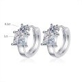 wholesale S925 Sterling Silver Princess Cut Moissanite Women's Ear Clips Colorful Silver Jewelry Earrings-0-1