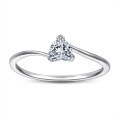 wholesale S925 Silver Minimalist Creative Heart-shaped Ring for Women, European and American Fashion Diamond Inlaid-0-1