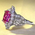 wholesale new 925 silver Star Wars Jedi pink sapphire ring, niche luxury fashionable and versatile for women-0-2