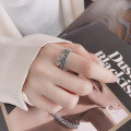 wholesale S925 silver retro trendy and unique fringe bead small and niche fashion elegant design open ring-0-0