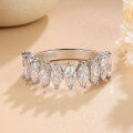 wholesale 18K Gold Plated S925 Sterling Silver 3*6mm Marquise Cut Moissanite Eternity Ring for Women Cross-Border Hot Seller-0-1