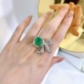 wholesale Sterling Silver 5ct Emerald Cut 10*12 Oval Shape Ring by Zhuozhifan Jewelry New Cross-Border Hot-0-1
