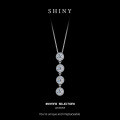 Metal Cross-Border Live Sale Hit: Princess Full-Diamond Moissanite Bracelet & Adjustable Necklace Wholesale-0-4