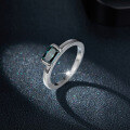 wholesale 18k Gold Plated S925 Silver 5*7mm Green Radiant Cut Moissanite Women's Ring, New Cross-Border Best Seller-0-2