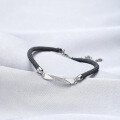 wholesale S925 Silver Korean Minimalist Unisex Moebius Couple Bracelet Trendy Personalized Accessory-0-2