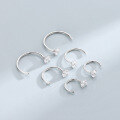 wholesale 925 Sterling Silver K Gold Plated Zircon Four-prong Hook Round Ear Hook Korean Fashion Light Luxury Women's Small Earrings-0-2