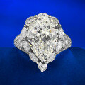 wholesale Metal material first, Mu Jing Jewelry European and American imported high-carbon diamond simulated diamond white G color 10*14mm large pear-shaped teardrop ring-0-1