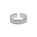 wholesale S925 sterling silver Korean version Instagram-inspired niche minimalist luxury design versatile heart-textured open ring for women-0-4