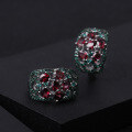 wholesale 925 Silver Gemstone Inlaid Rose Stud Earrings, Luxurious and High-End Design, Natural Elegance Collection-0-1