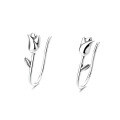 wholesale S925 Sterling Silver Exquisite Small Tulip Unique Earrings, Fresh and Sweet Temperament Gentle Style Earrings for Women-0-4
