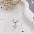 wholesale Sterling Silver S999 Maker's Ins Style Leaf Full Diamond "One Leaf for Sudden Wealth" Necklace Minimalist Niche High-End Design Sense Collarbone Chain-0-1
