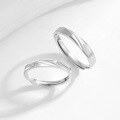 wholesale S925 Sterling Silver Minimalist Moebius Ring Couple Set, Small Luxury Creative Ins Style Matching Bands for 520 Valentine's Day Gift-0-1