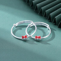 wholesale S999 Sterling Silver Cute Kitten Pattern Adjustable Infant Bracelet for Wholesale-1 pair of baby bracelets 999 pure silver (10 times compensation if fake)