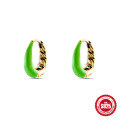 wholesale S925 Sterling Silver U-shaped Croissant Twist Earrings, Drop Oil Design, Fashionable and Trendy-0-1