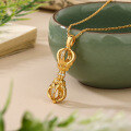 wholesale 【SEIKO】18K Gold-Plated, Misfortune-Dispelling Vajra·Ancient Method Hollow Pendant Necklace, Hand-Inlaid with 5A Zircon-0-0