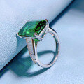 wholesale Metal: 925 Sterling Silver Vintage Emerald and Diamond Ring, 10*14, European and American Export Hot Seller, New Style by Mu Jing Jewelry-0-2