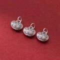 wholesale 999 Sterling Silver 3D Hardened Antiqued Blooming Wealth Longevity Lock Pendant Bracelet Necklace Pendant DIY Jewelry Accessories-0-0
