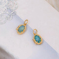 wholesale Wholesale jewelry factory, S925 silver with labradorite and amazonite pendant in French retro niche style-0-1