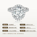 925 Silver Oval Moissanite Ring Women's Jewelry Wholesale-0-4