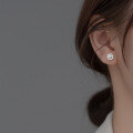 wholesale S925 silver small and simple round pearl series women's stud earrings elegant temperament earrings G8027-0-3