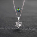wholesale S925 Sterling Silver Cross-Border Star Necklace Korean Style Fashion Creative Crystal-Inlaid Snowflake Collarbone Pendant Factory Wholesale-0-5