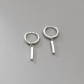 wholesale 925 Silver Smooth Straight Bar Ear Clasp for Women, Korean Style Fashionable and Unique Niche Design Ear Accessories M01630-0-2