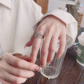 wholesale S925 Sterling Silver Multi-layer Geometric Irregular Stacking Ring, Personalized Trend, Sweet and Edgy Style Fashion Index Finger Ring-0-2
