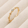 wholesale S925 Silver Japanese Minimalist Vintage Aquamarine Ring, Dunli Jewelry 25th Spring New Collection-0-1