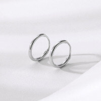 wholesale S925 Sterling Silver Hoop Ear Studs Minimalist Unisex Trendy Matching Fashion Versatile Ear Piercing Maintenance Plain Silver Circle Earrings-10mm diameter earrings, one pair 925 silver