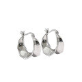 wholesale S925 pure silver 1302 Korean version ins minimalist style small batch unique irregular textured earrings ear clips for women-0-4