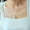 wholesale 18K Gold Certified Hetian Jade Gourd Pendant Fashion Minimalist Necklace Collarbone Chain Natural Jade Pendant for Women-0-1