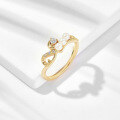 wholesale S925 Sterling Silver Gold-Plated Light Luxury Style New Ring Fashion OL Versatile Natural Freshwater Pearl Finger Ring Wholesale-0-5