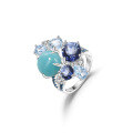 wholesale 925 Silver Designer Luxury Style Gemstone Ring for Banquet, High-End Sense with Natural Amazonite Inlay-0-4
