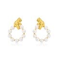 wholesale new stylish cute bear pearl earrings, S925 sterling silver, Korean and Japanese style, niche wholesale jewelry-0-4