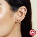 wholesale S925 Sterling Silver Long Tassel Turquoise Earrings with Inlaid Crystals,Ins。-0-2