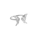 wholesale S925 Sterling Silver JA555 Korean Version INS Niche Design Sense Minimalist Versatile Butterfly Glossy Textured Open Ring for Women-0-5
