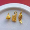 wholesale Gold-plated 925 ancient silver engraved "Top of the Golden List" pendant, "Peace and Joy" wings charm DIY-0-2