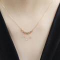 wholesale S925 gold-plated silver new necklace Japanese retrolace topaz jewelry gift for women-0-3