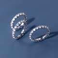 wholesale S925 Sterling Silver Ins-style Stackable Polished Row Diamond Ring Design Unisex Jewelry R01697-0-3
