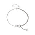 wholesale 999 Pure Silver Bursting Ice Gourd Double Blessings Bracelet for Women, Versatile High-End Ins Style Light Luxury Hand Chain-0-4